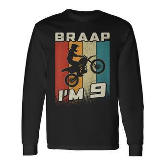 キッズ Braap I'm 9 ダートバイク 誕生日 9 Mx 9歳の誕生日 モトクロス 長袖Tシャツ - Kawaiitshirt