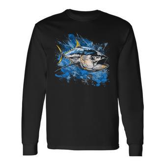 キハダマグロ釣り 大物漁師 長袖Tシャツ - Kawaiitshirt