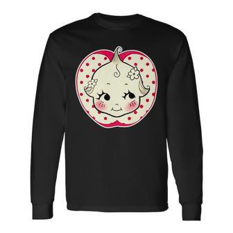 キューピー 赤ちゃん りんご 水玉 長袖tシャツ 長袖Tシャツ - Kawaiitshirt