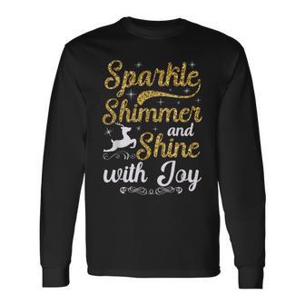 キラキラ光る輝きと輝きを放つクリスマス。 長袖Tシャツ - Kawaiitshirt
