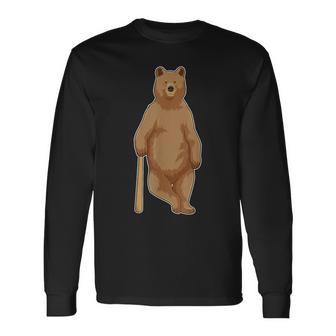 クマ 野球 野球用バット スポーツ 長袖Tシャツ - Kawaiitshirt