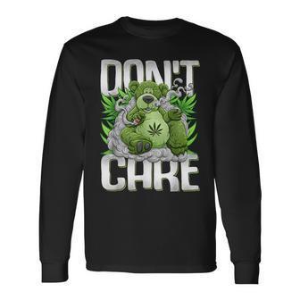 クマのスモーキングウィードマリファナtシャツ 面白いウィードベアtシャツ 長袖Tシャツ - Kawaiitshirt