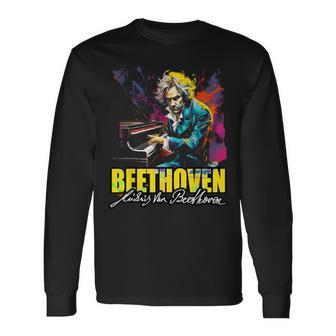 クラシック音楽 ピアノ ルートヴィヒ・ヴァン ベートーヴェン 長袖Tシャツ - Kawaiitshirt