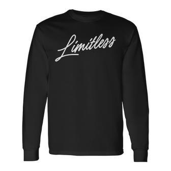 クリーンなミニマルポジティブ筆記体「無限」。 長袖Tシャツ - Kawaiitshirt