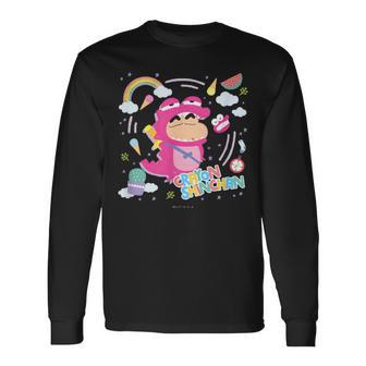 クレヨンしんちゃん ワニ山しんちゃん クレヨンタッチ 長袖Tシャツ - Kawaiitshirt