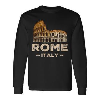 クール ヴィンテージ ローマ イタリア コロッセオ お土産 ローマ イタリア 長袖Tシャツ - Kawaiitshirt