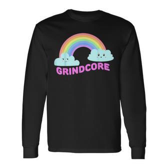 グラインドコアシャツ 皮肉なレインボー 面白いグラインドコアミュージック 長袖Tシャツ - Kawaiitshirt