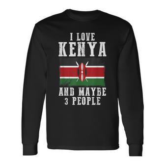 ケニアアフリカ国旗 I Love Kenya 長袖Tシャツ - Kawaiitshirt