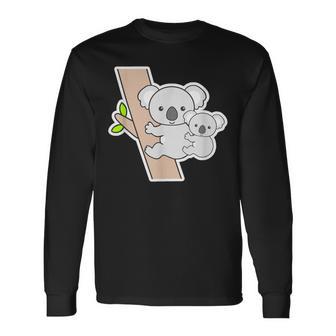 コアラ くん『親子』【どうぶつフレンズ】動物園 ゆるくてかわいい キャラクター 長袖Tシャツ - Kawaiitshirt