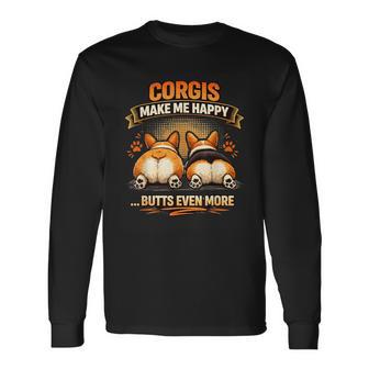コーギー ミーム 犬 コーギー 犬 態度 スリーピーコーギー 長袖Tシャツ - Kawaiitshirt