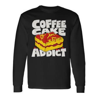 コーヒーケーキ好きのレトロなグラフィック。 長袖Tシャツ - Kawaiitshirt