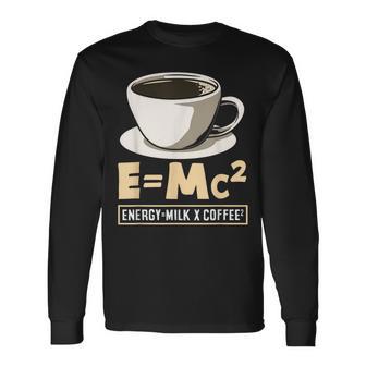 コーヒーラバーエナジーミルクコーヒー EMc² 長袖Tシャツ - Kawaiitshirt
