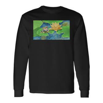 ゴッホ カエル 星月夜 動物 アート 自然 恋人 絵画 長袖Tシャツ - Kawaiitshirt
