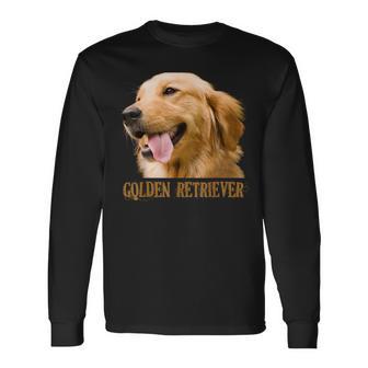 ゴールデンレトリバーの顔 ゴールデンレトリバーの犬の恋人 長袖Tシャツ - Kawaiitshirt