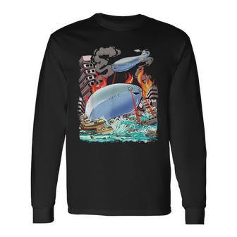 サカバンバスピス フィッシュミーム 怪獣 長袖Tシャツ - Kawaiitshirt