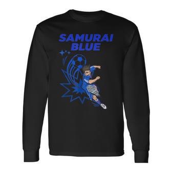 サムライブルーamurai Blue サッカー代表 漫画アニメ 長袖Tシャツ - Kawaiitshirt