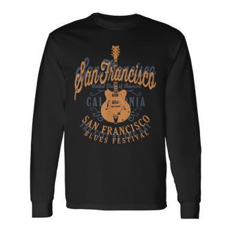 サンフランシスコ・ブルース アメリカンミュージックフェスティバル クール ビンテージ 長袖Tシャツ - Kawaiitshirt