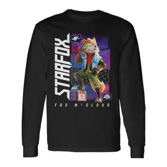 ザ・スーパーマリオギャラクシー・ムービー Fox Mccloud Hero Pose 長袖tシャツ 長袖Tシャツ - Kawaiitshirt