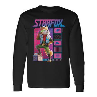 ザ・スーパーマリオギャラクシー・ムービー Fox Mccloud Retro Hero 長袖tシャツ 長袖Tシャツ - Kawaiitshirt