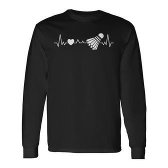 シャトルコック バドミントン ハートビート メンズ レディース キッズ スポーツ 長袖Tシャツ - Kawaiitshirt