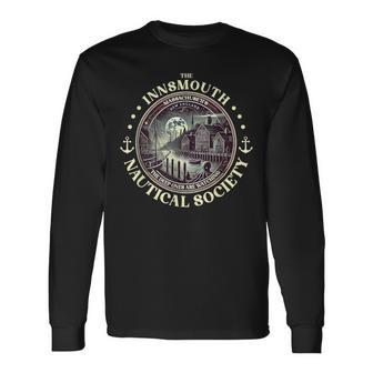 シャドウ オーバー インスマス クトゥルフ ネクロノミコン ラブクラフト 長袖Tシャツ - Kawaiitshirt