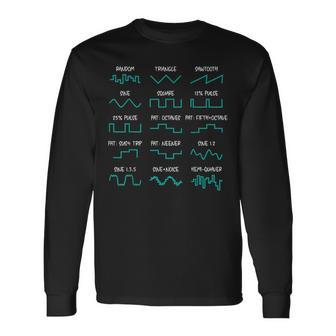 シンセサイザー ウェーブフォーム 電子音楽プロデューサー シンセス 長袖Tシャツ - Kawaiitshirt