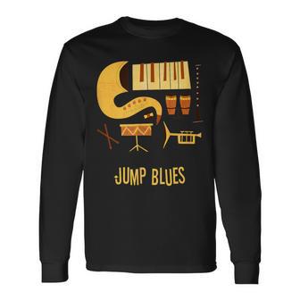 ジャンプ・ブルース-ヴィンテージ・ブルース・ミュージック 長袖Tシャツ - Kawaiitshirt
