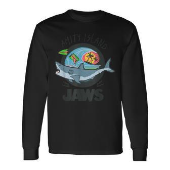 ジョーズ Amity Islandurfcene 長袖Tシャツ - Kawaiitshirt