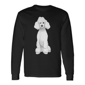 ホワイト スタンダード プードル ドッグ 長袖Tシャツ - Kawaiitshirt