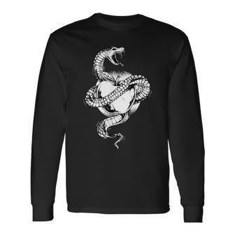 スネークラップアラウンドアップル タトゥーアート 長袖Tシャツ - Kawaiitshirt
