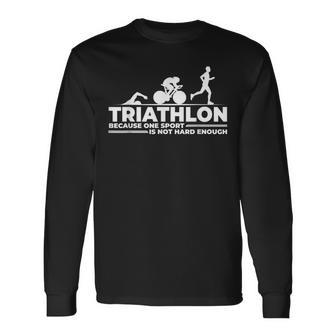 スポーツはハードルが高いからトライアスロン エクストリームアスリート 長袖Tシャツ - Kawaiitshirt