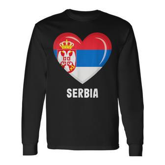 セルビア国旗シャツ 長袖Tシャツ - Kawaiitshirt