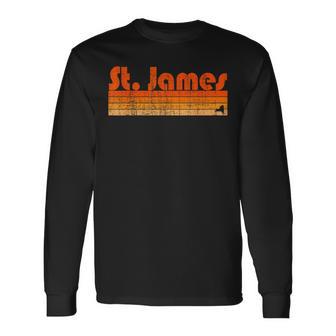 セントジェームス、ニューヨークレトロ80年代スタイル 長袖Tシャツ - Kawaiitshirt