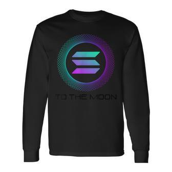 ソラナ・ソルコイン・トゥ・ザ・ムーン 長袖Tシャツ - Kawaiitshirt