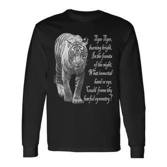 タイガー 白黒 ウィリアムブレイクの詩 長袖Tシャツ - Kawaiitshirt