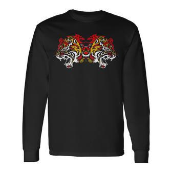 タイガータトゥー ムエタイ 長袖Tシャツ - Kawaiitshirt