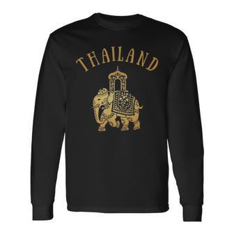 タイ旅行象のお土産。 長袖Tシャツ - Kawaiitshirt