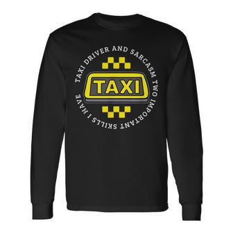 タクシードライバーと皮肉キャブ運転 面白いタクシードライバー 長袖Tシャツ - Kawaiitshirt