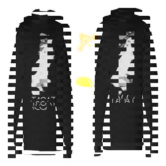 タコキャット-楽しい猫の回文 長袖Tシャツ - Kawaiitshirt