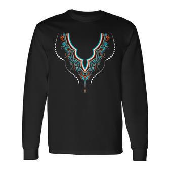 ダシキ衣装ケンテ伝統 長袖Tシャツ - Kawaiitshirt