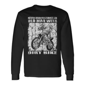 ダートバイクオールドマン 長袖Tシャツ - Kawaiitshirt