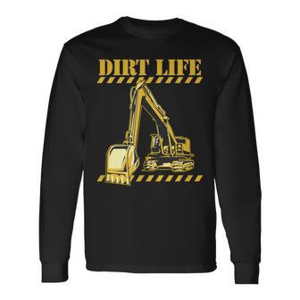 ダートライフ 建設掘削機 重機 オペレーター 長袖Tシャツ - Kawaiitshirt