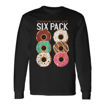 チェックアウトおれのシックスパックおもしろドーナツ 長袖Tシャツ - Kawaiitshirt