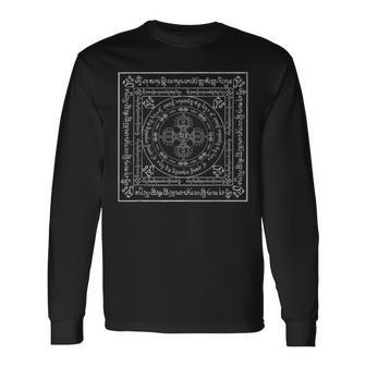 チベット曼荼羅 ヤントラ ヴァジュラ マントラ ヴァジュラーナ 仏教 長袖Tシャツ - Kawaiitshirt