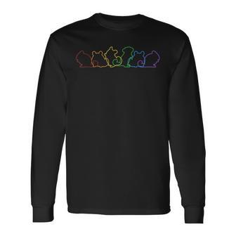 チンチラ Lgbt レインボー ロングテール チンチラ 長袖Tシャツ - Kawaiitshirt