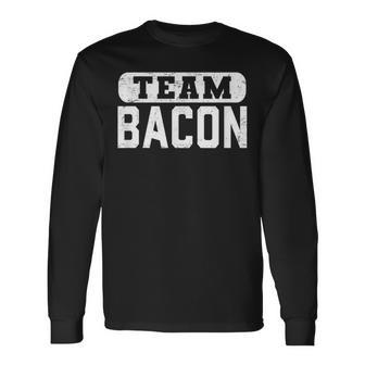 チームベーコンファニーベーコンラバー 長袖Tシャツ - Kawaiitshirt
