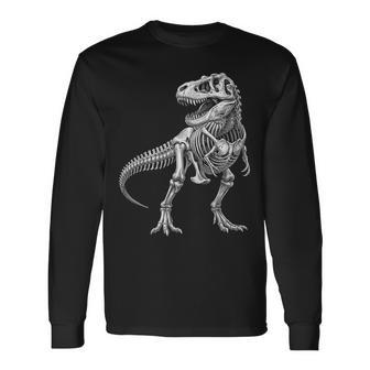 ティラノサウルス レックス スケルトン 化石 恐竜 解剖学 長袖Tシャツ - Kawaiitshirt
