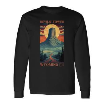 デビルズ タワー モニュメント ワイオミング 長袖Tシャツ - Kawaiitshirt