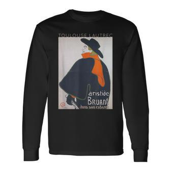 トゥールーズ・ロートレック アリスティド・ブリュアン キャバレー 長袖Tシャツ - Kawaiitshirt