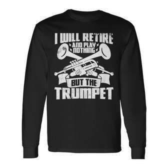 トランペットじいさん吹奏楽団マーチングバンド 長袖tシャツ 長袖Tシャツ - Kawaiitshirt